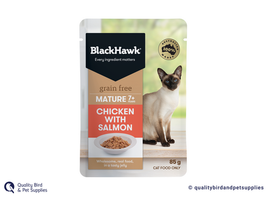 Black Hawk Grain Free Mature Wet Cat Chicken with Salmon 85g