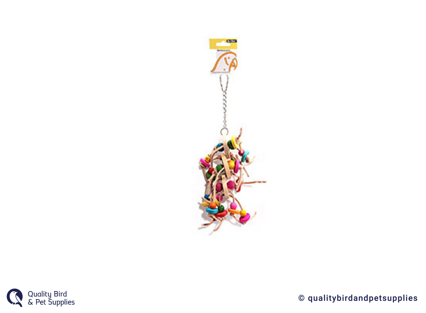 Avi One Leather Rope, Wooden Discs and Coloured Beads 33cm