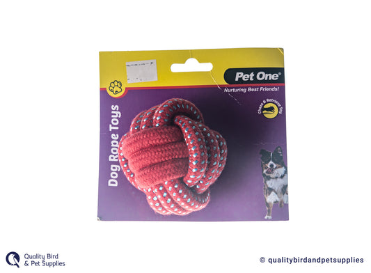 Pet One Dog Toy Rope Ball