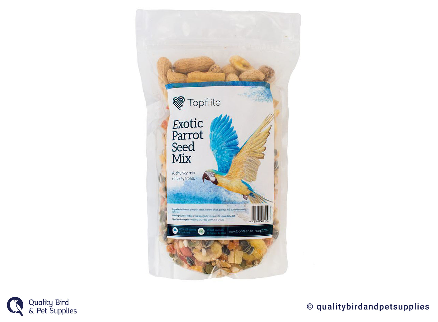 Exotic Parrot Seed Mix 500g - Topflite