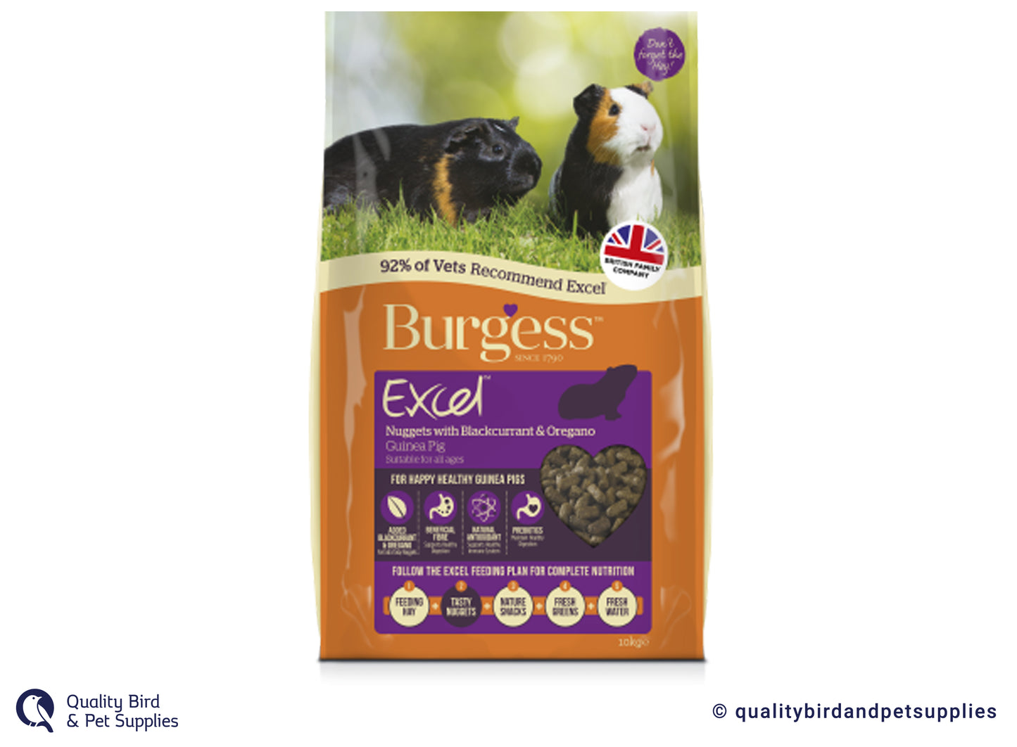 Burgess Excel Adult Guinea Pig Nuggets with Blackcurrant & Oregano 2kg