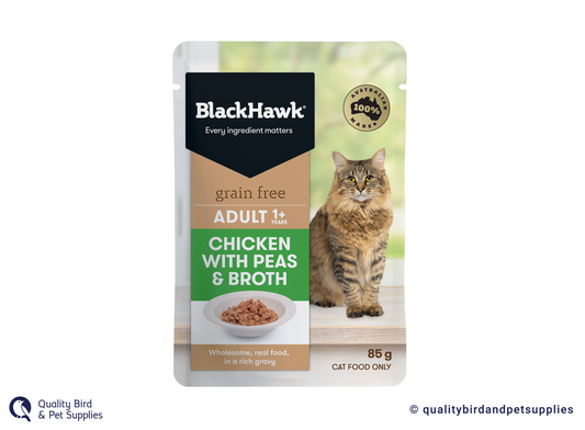 Black Hawk Grain Free Wet Cat Chicken With Peas & Broth 85G