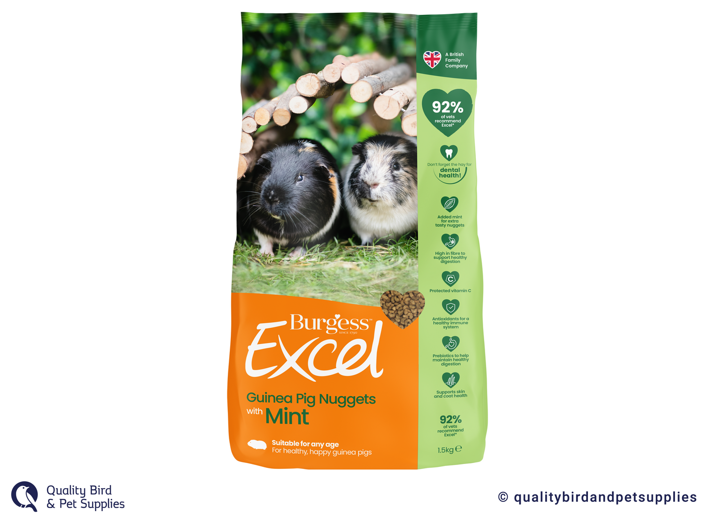 Burgess Excel Adult Guinea Pig Nuggets with Mint - 1.5kg