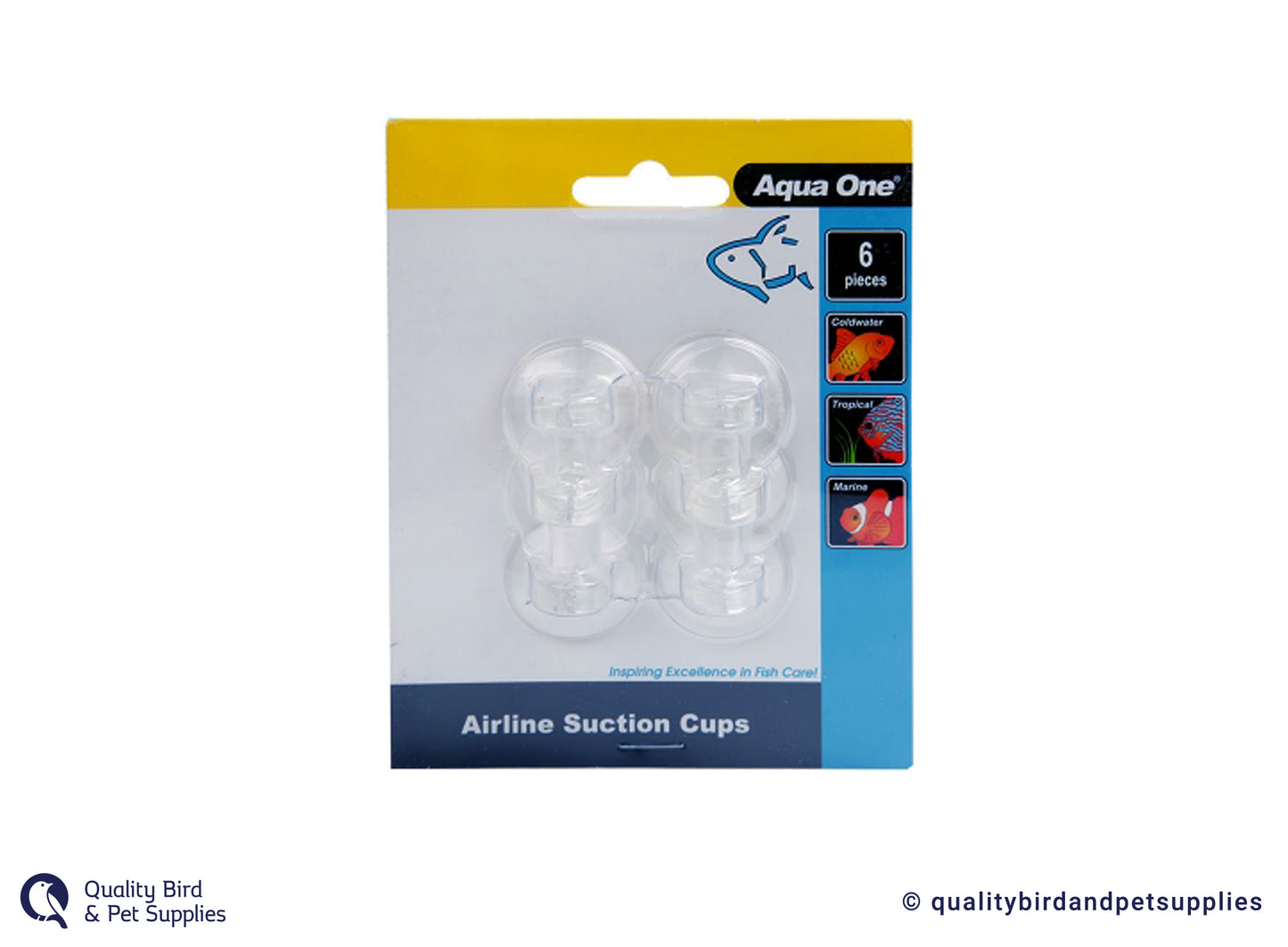 Aqua One Air Line Suction Cups - 6 pack