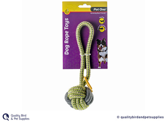Pet One Dog Toy Tug Rope Ball